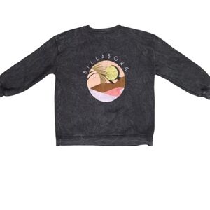 Billabong Girl's Youth Medium Sweatshirt Dark Gray Screen Print Logo Design